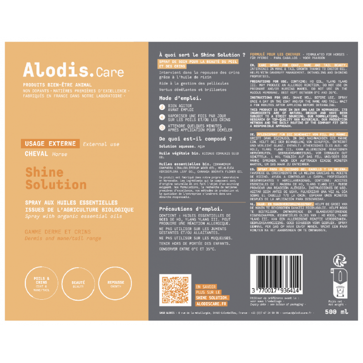 Spray démêlant Shine Solution ALODIS CARE
