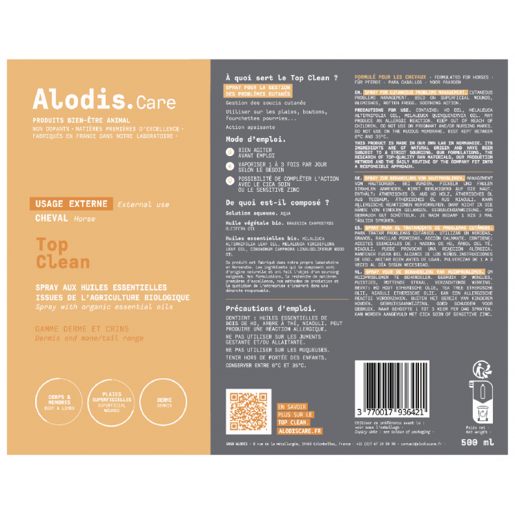 Spray assainissant Top Clean ALODIS CARE